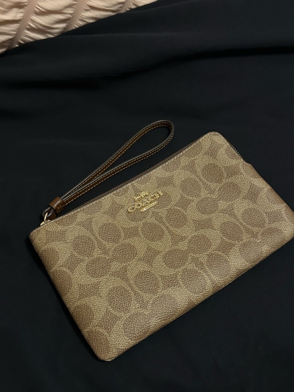 Coach Large Corner Zip Wristlet in Signature Canvas
